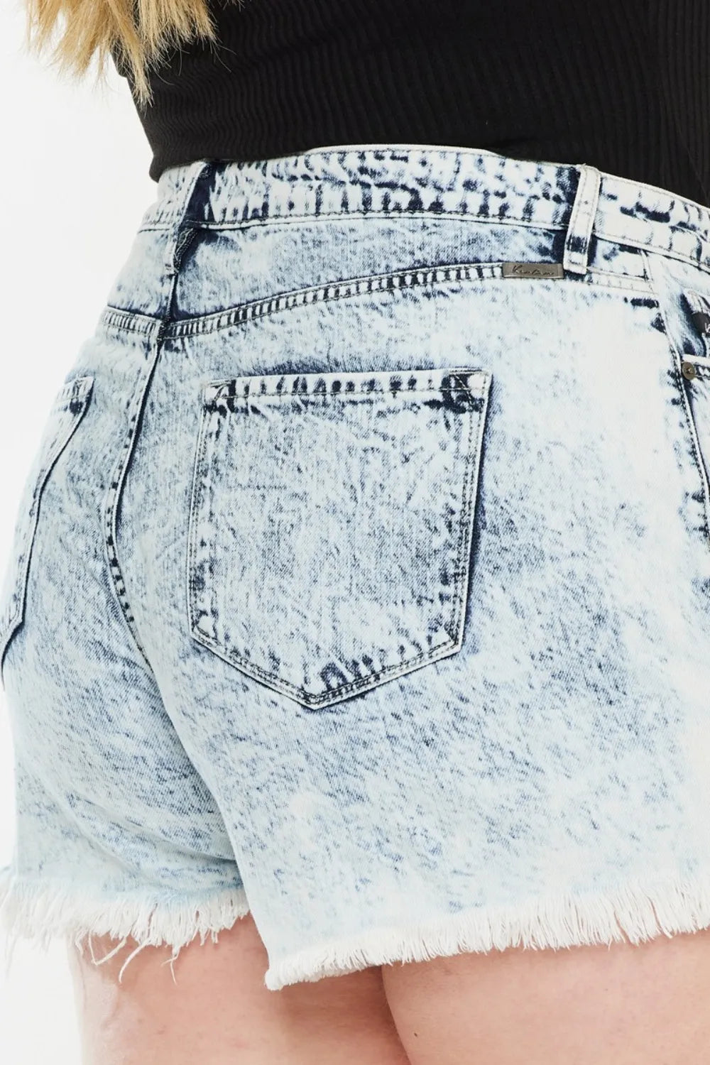 Kancan Full Size Distressed High Waist Denim Shorts by Kancan