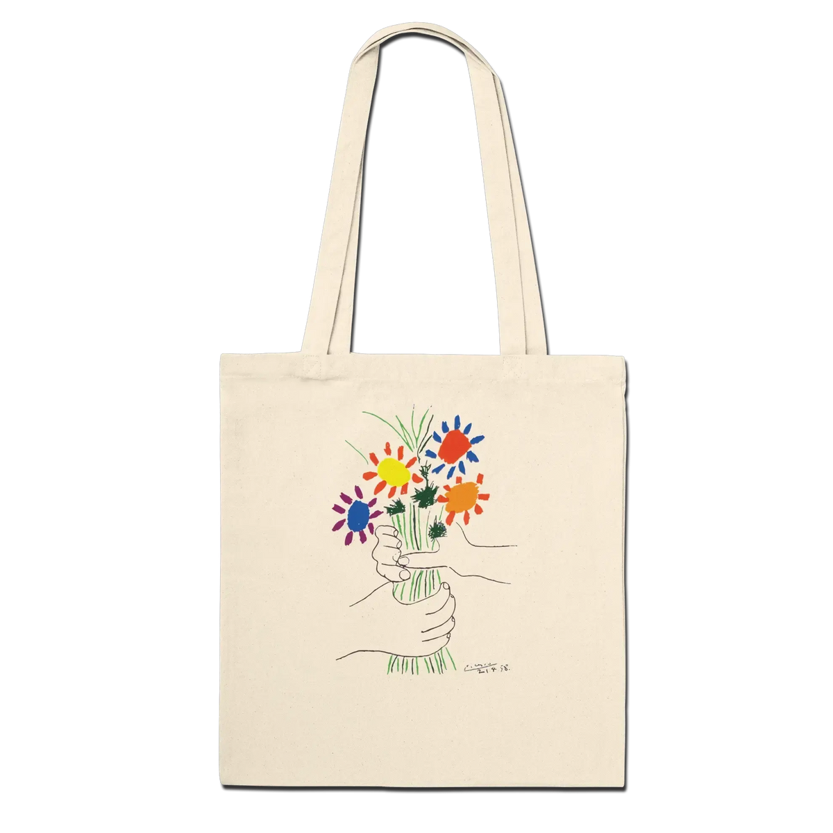 Pablo Picasso Bouquet of Peace 1958 artwork tote bag-0