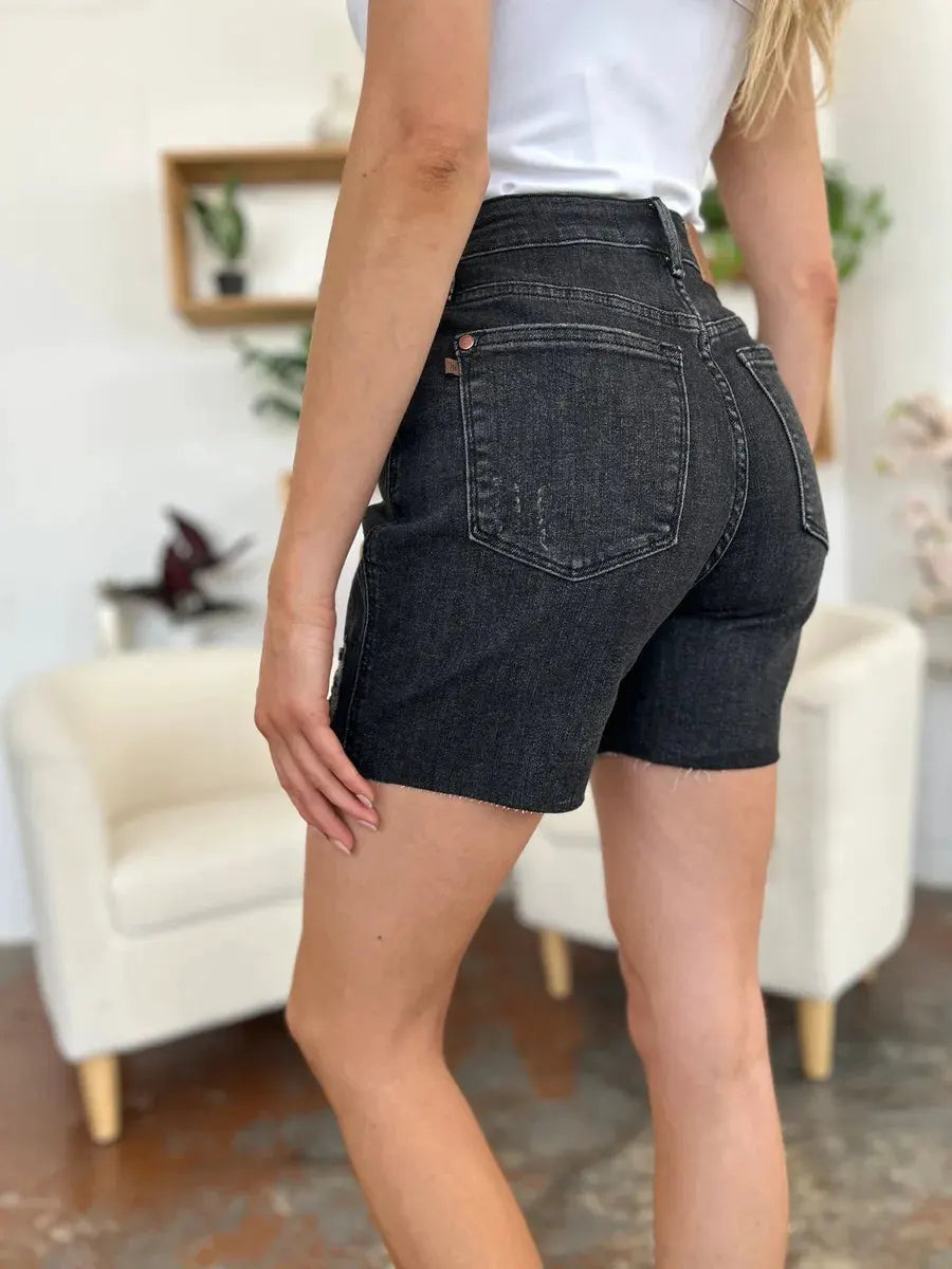 Judy Blue Full Size High Waist Rigid Magic Denim Shorts by Judy Blue