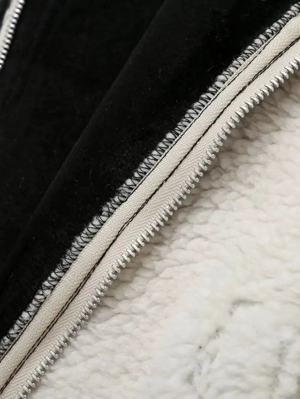 Zip Up Long Sleeve Sherpa Jacket by Partner Label