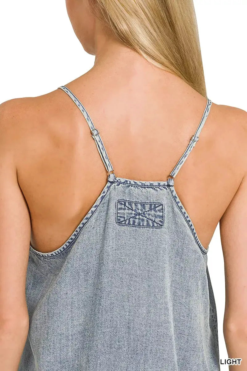 Zenana Enzyme Stone Washed Lyocell Mini Dress by Zenana