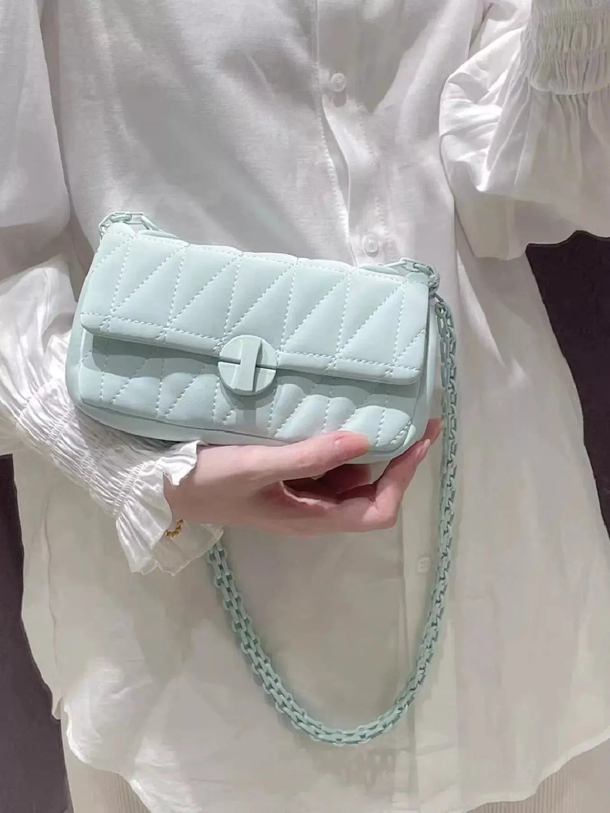 Quilted Flap Chain Crossbody Bag by Partner Label