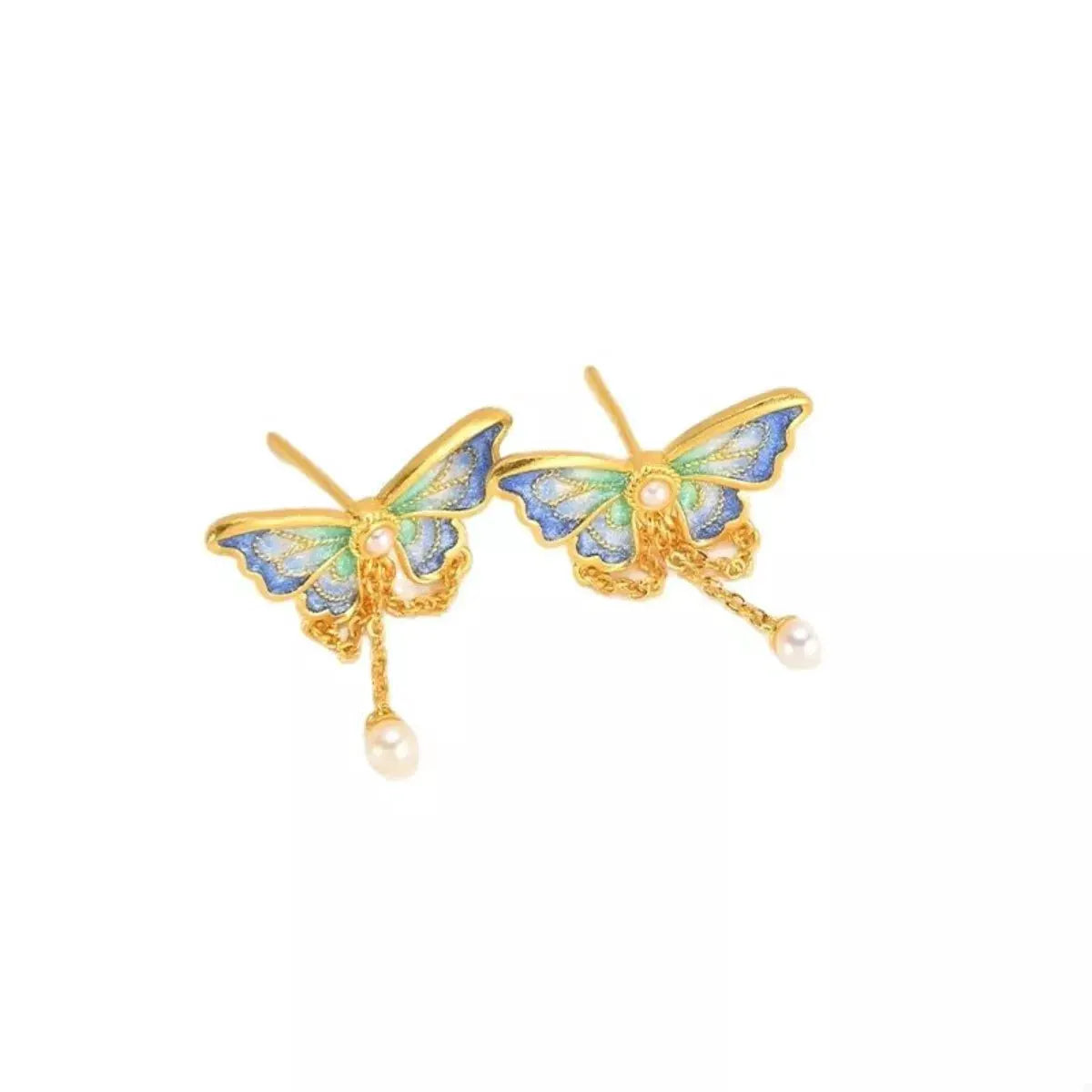 18K Gold-Plated Butterfly Earrings by Partner Label