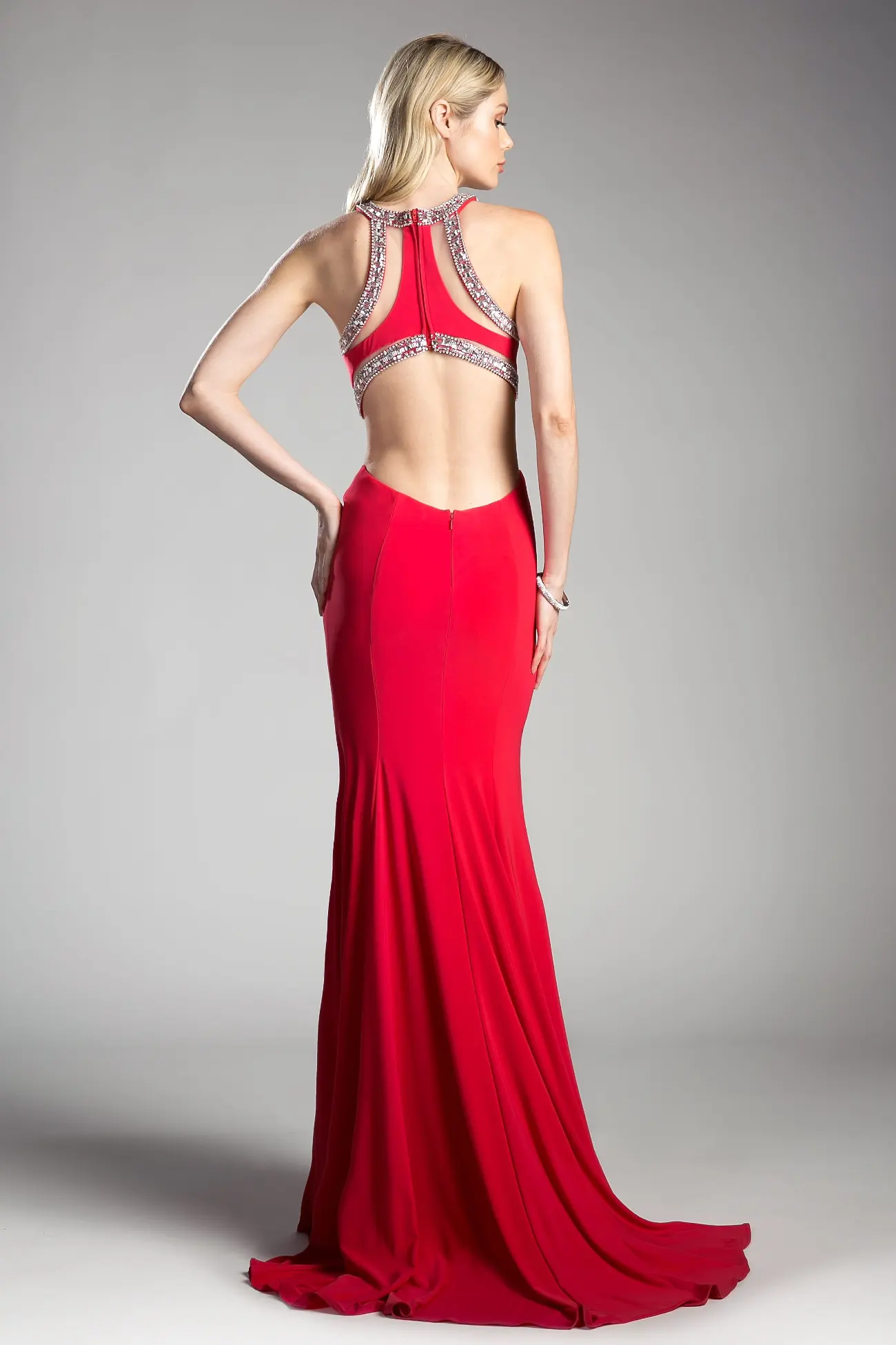 Beaded Stretch Knit Sheath Dress by Tux-USA