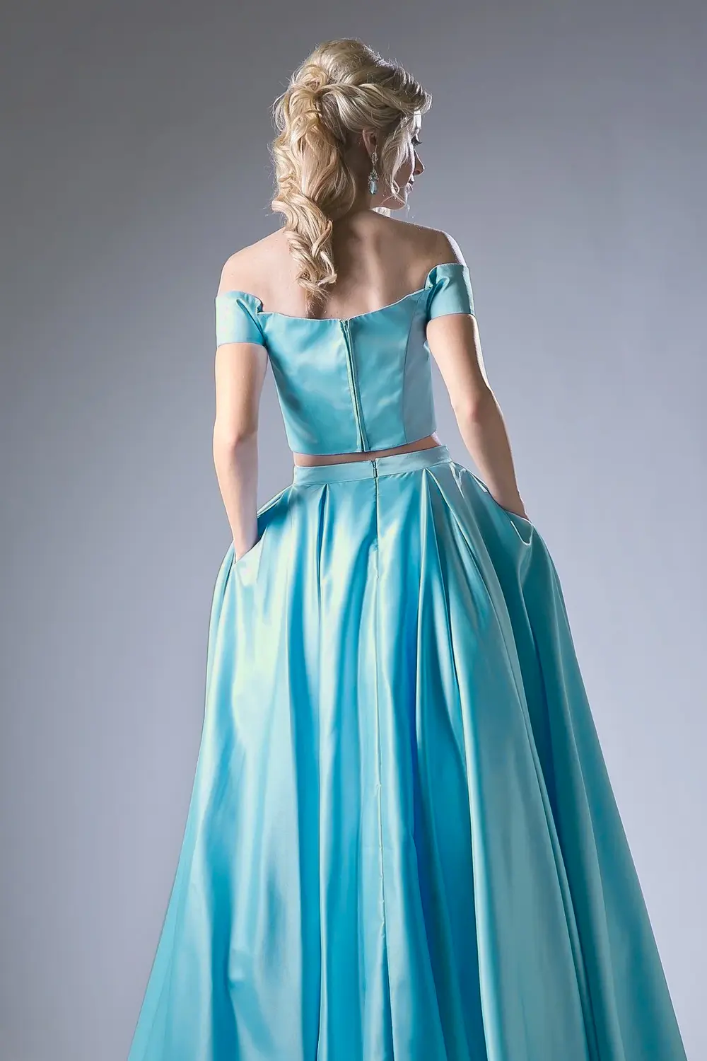 Off Shoulder Gown with a Ball Gown Skirt by Tux-USA