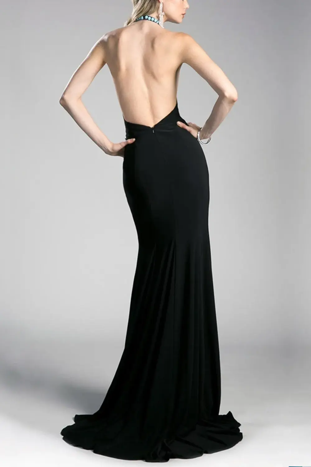 Sleeveless Halter Neckline Dress by Tux-USA