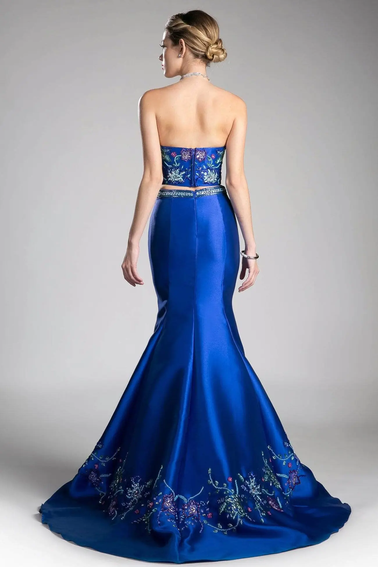 Beaded Satin Mermaid Gown by Tux-USA