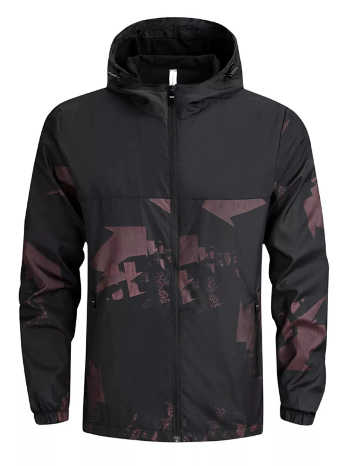 Men's Plus Size Lightweight Hooded Windbreaker Jacket by Partner Label