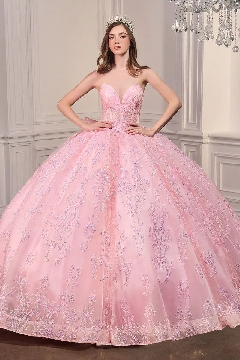 Regal Beaded Tulle Ball Gown with Sweetheart Neckline & Lace Appliqué by Tux-USA
