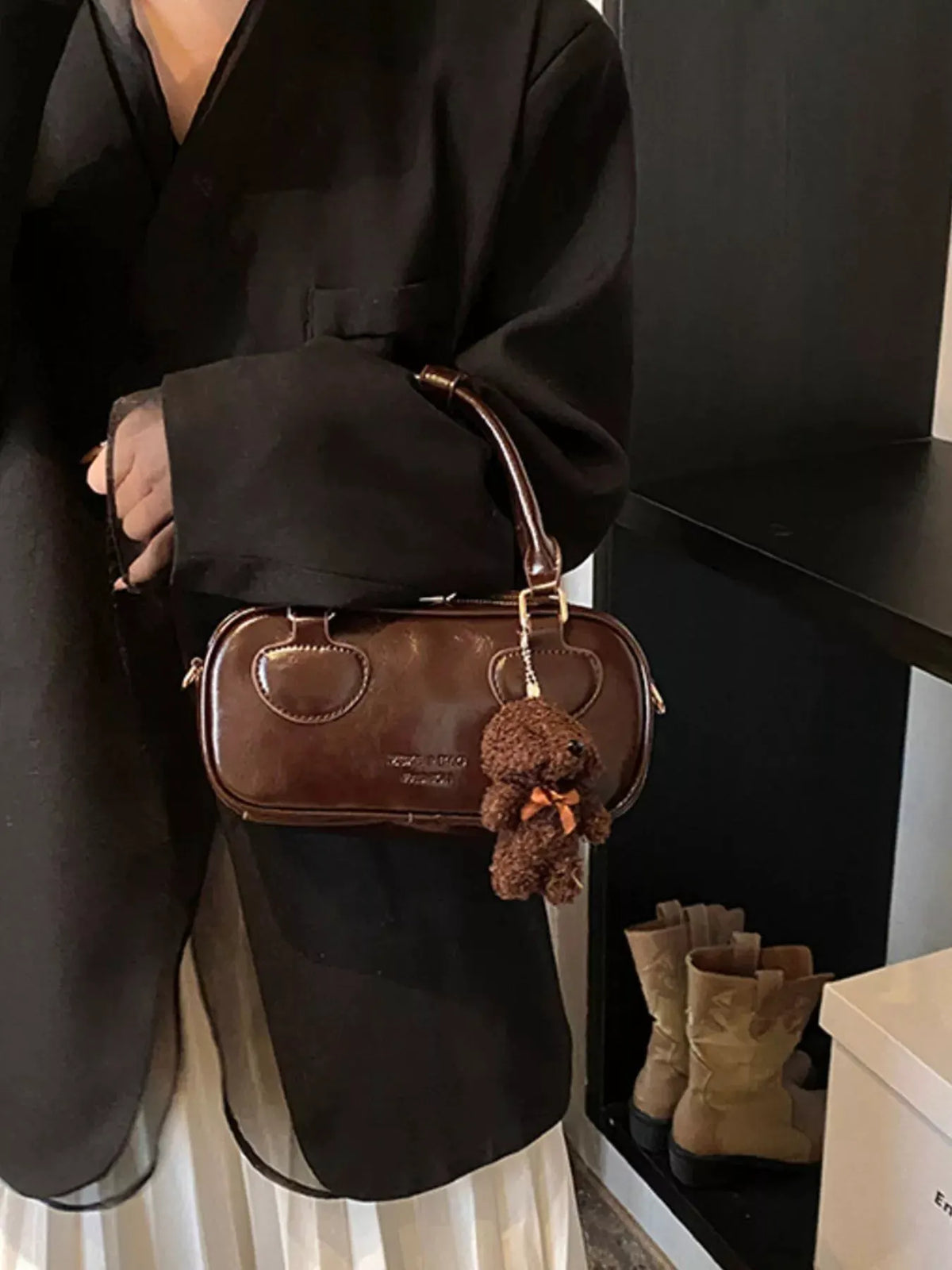 Vintage Style Crossbody Bag with Charm by Partner Label