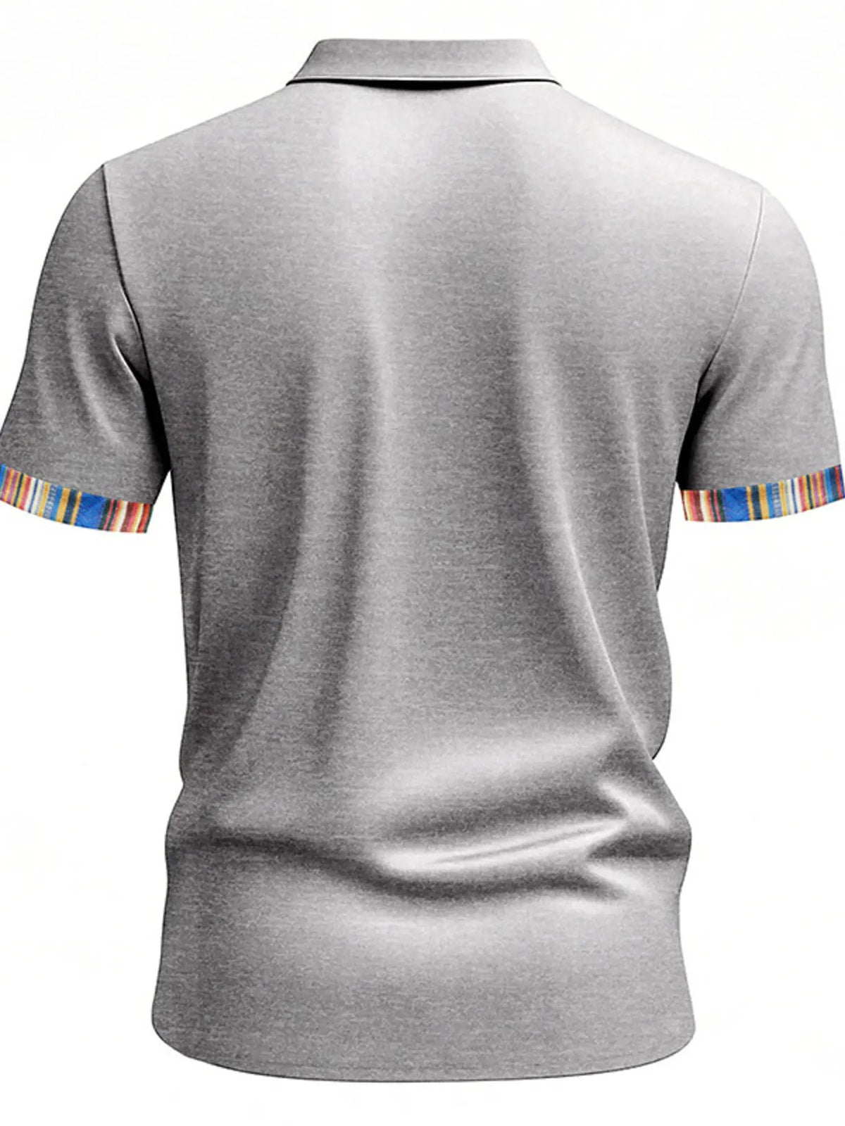 Men's Full Size Short Sleeve Shirt with Colorful Trim Plus Size by Trendsi