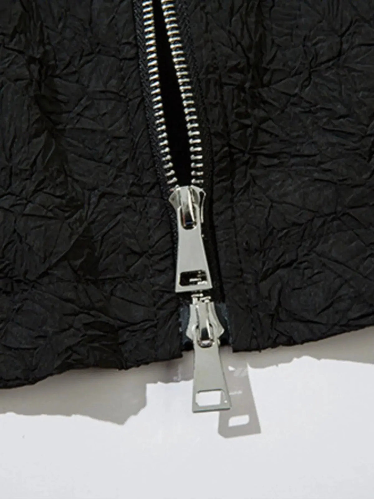 Textured Bomber Collared Neck Zip Up Jacket by Partner Label