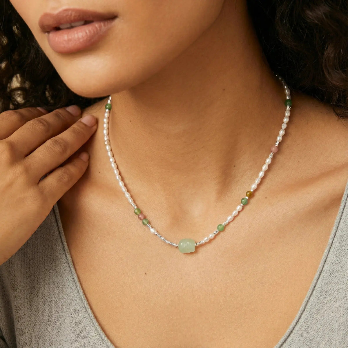 Jade Garden Pearl Necklace | Equanimity Essence by Equanimity Essence.