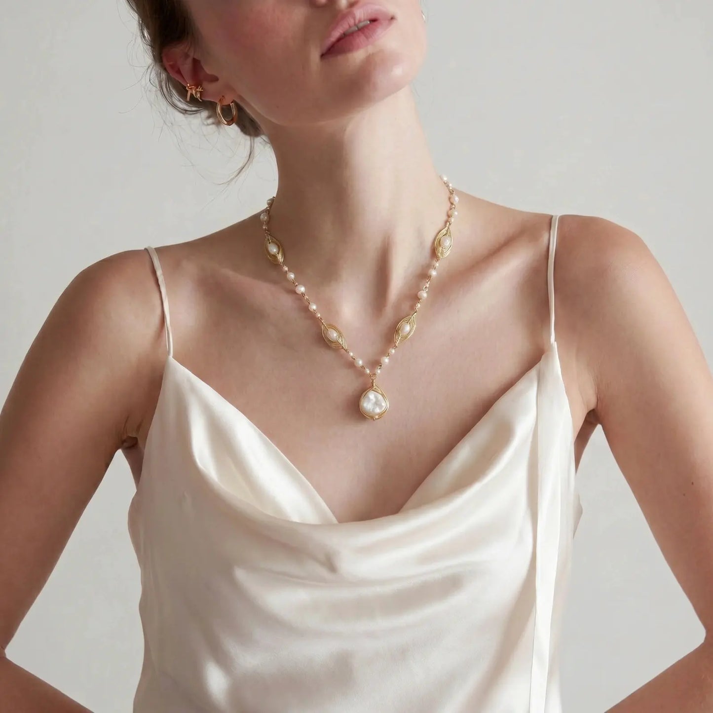 Golden Leaf Baroque Necklace | Equanimity Essence by Equanimity Essence.
