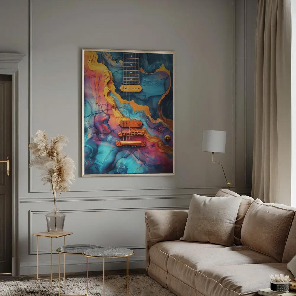 Music Guitar 3 Canvas Print by Justyna Jaszke