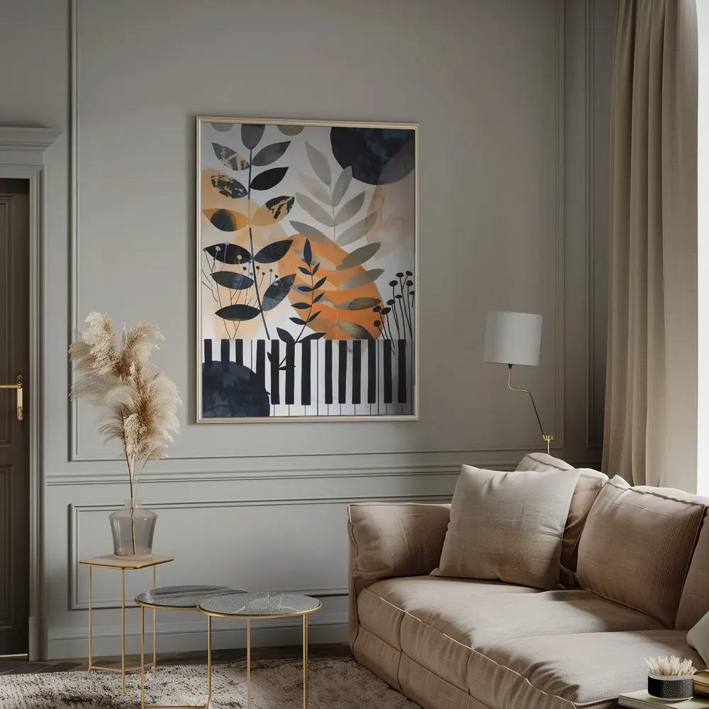 Muzyka Piano 1- -Music Poster Canvas Print by Justyna Jaszke