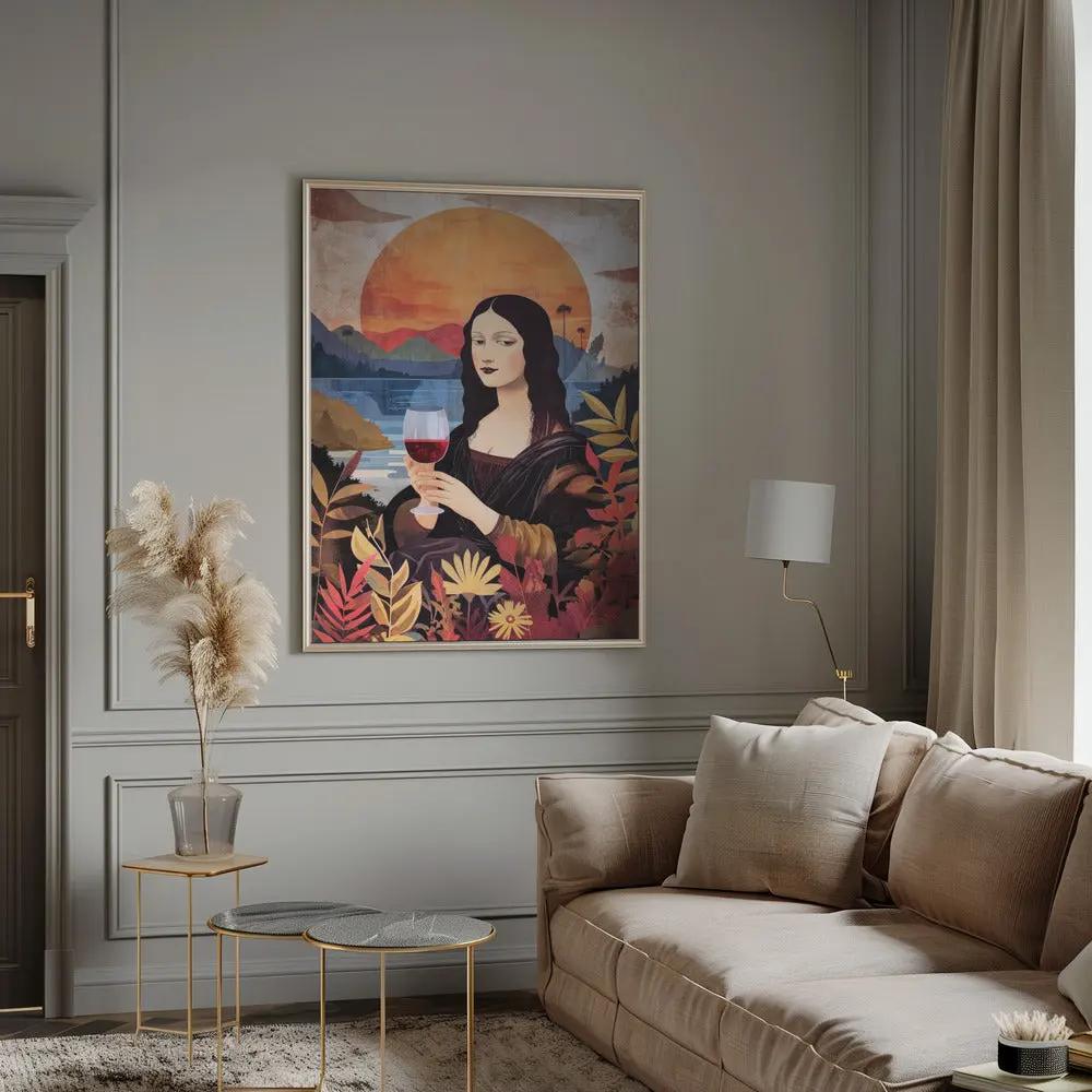 Wall art Mona Lisa Chill Out Watercolor Digital Painting by Justyna Jaszke