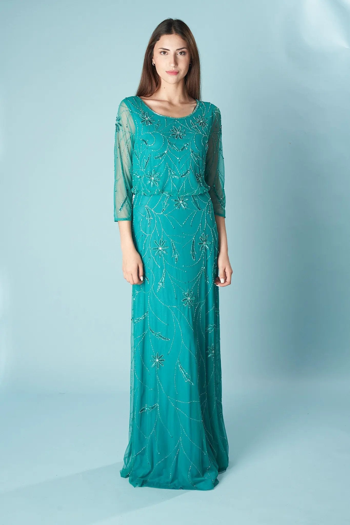 Kalinda Hand‑Embroidered Evening Dress Made in Spain by Ceylan Bcn