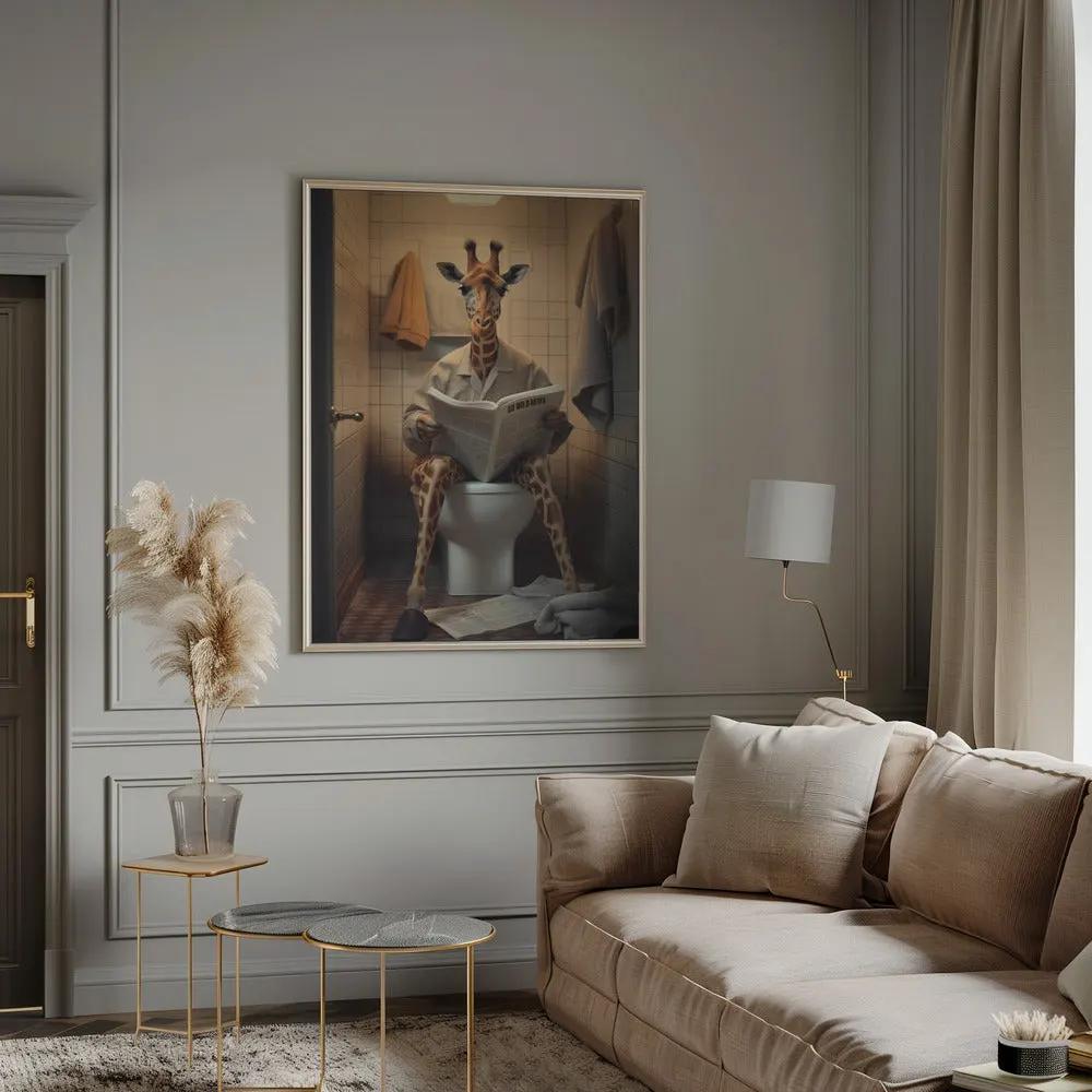 Wall art Giraffe In the Toilet by Andreas Magnusson