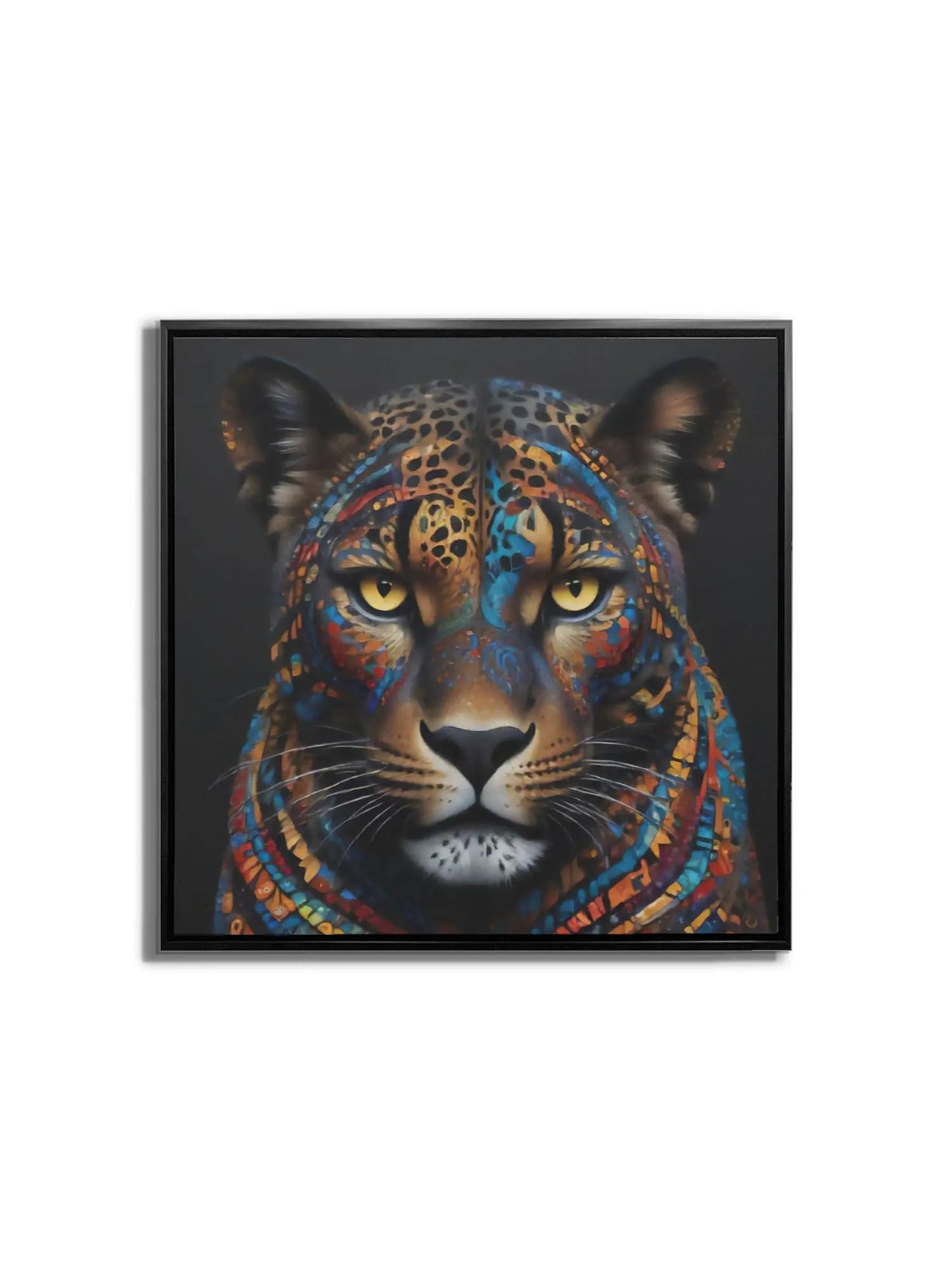 Painted Leopard 36"x36" by GTA ART
