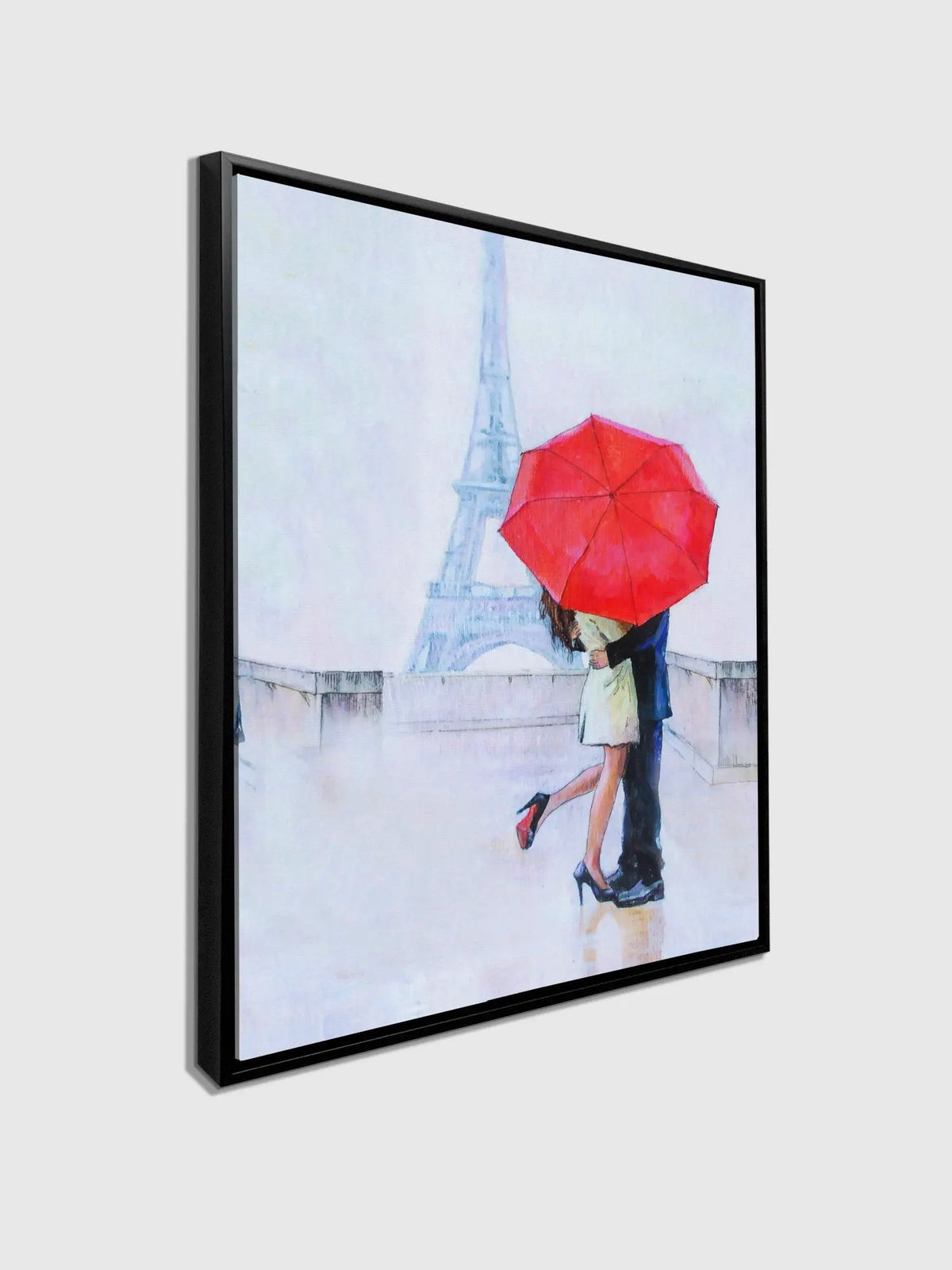 The couple and red ambarella-Wall Art-Canvas Print- by Gtaart.ca