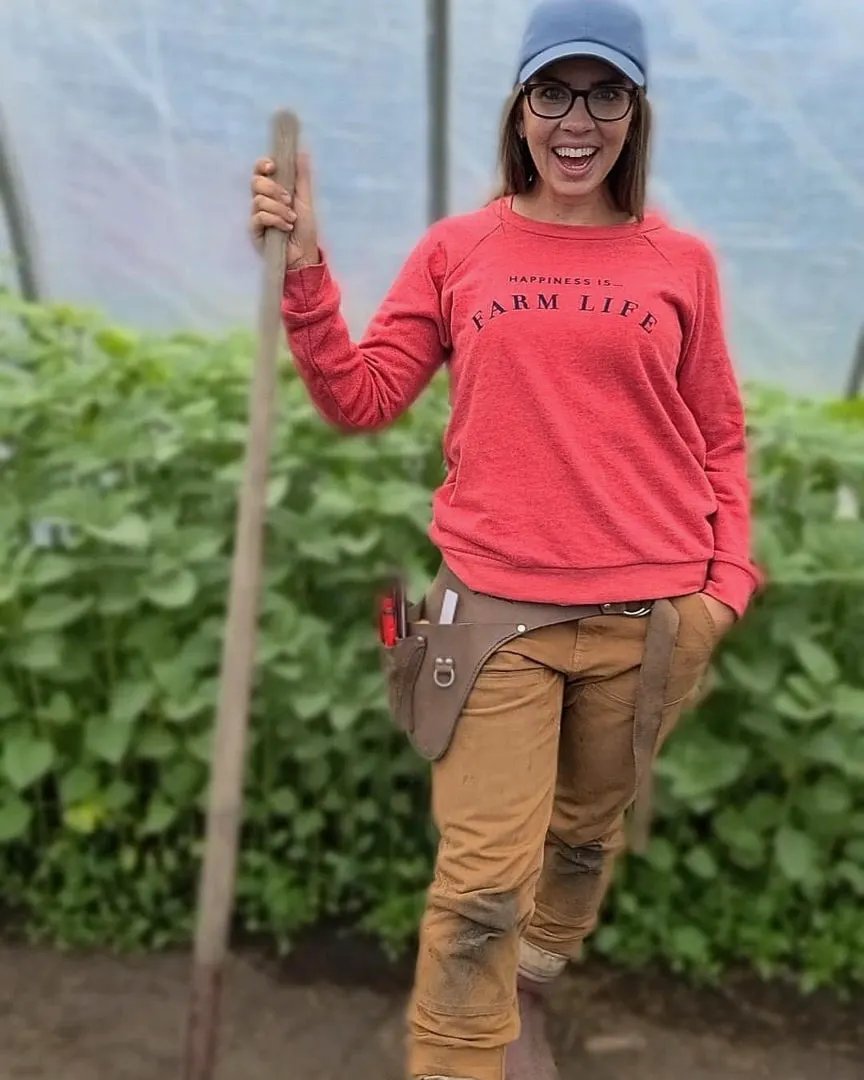 Women's Farm Crew Sweatshirt, Chili by Life Collection