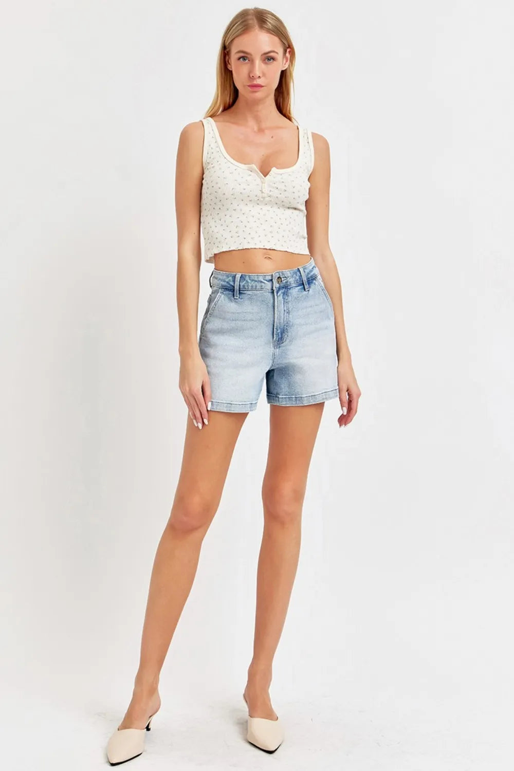 Risen Full Size High Rise Denim Shorts by RISEN