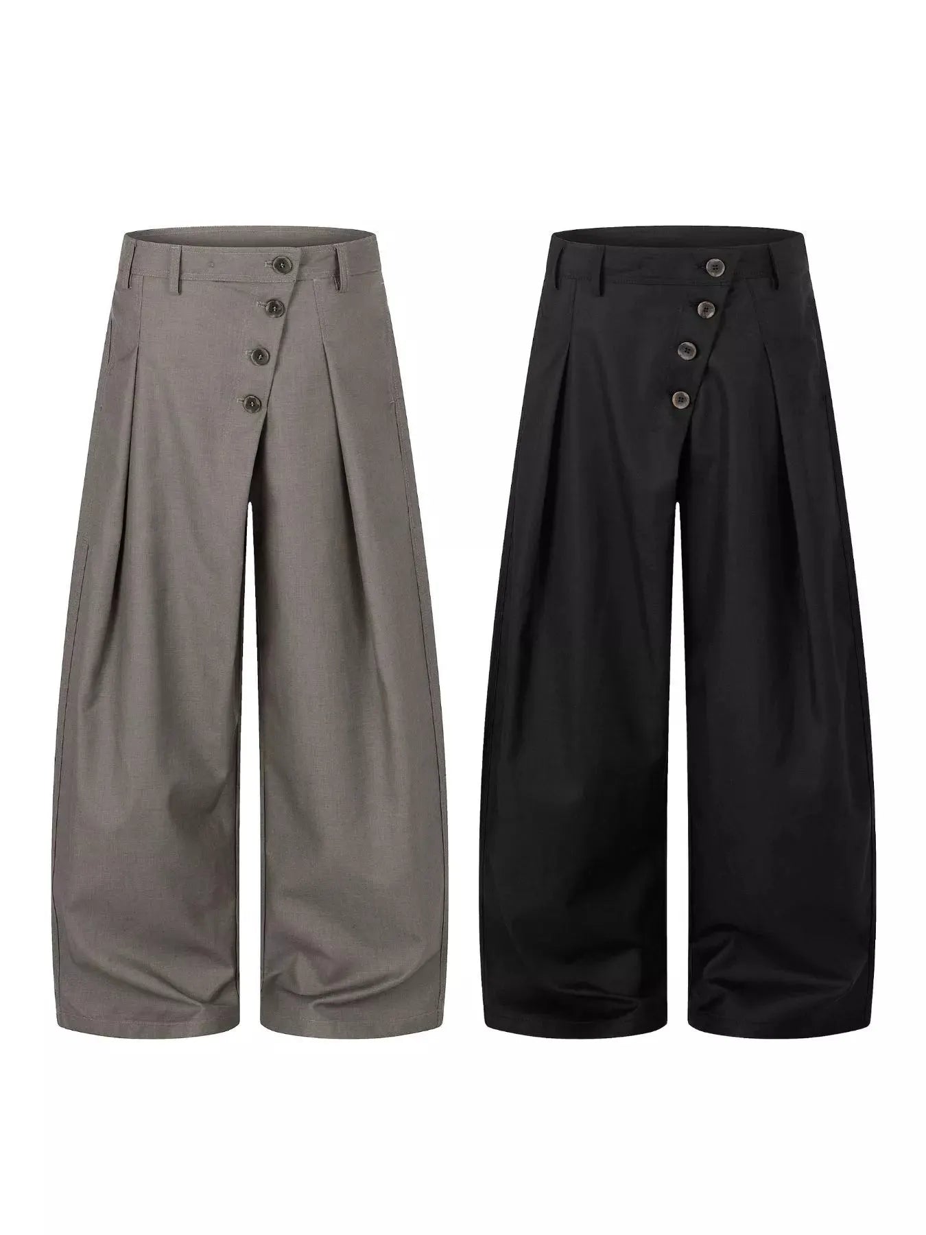 Men's Asymmetrical Button Wide-Leg Pants by Partner Label