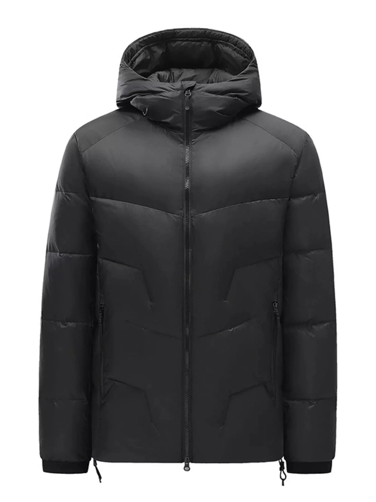 Men's Plus Size Hooded Padded Winter Puffer Jacket by Partner Label