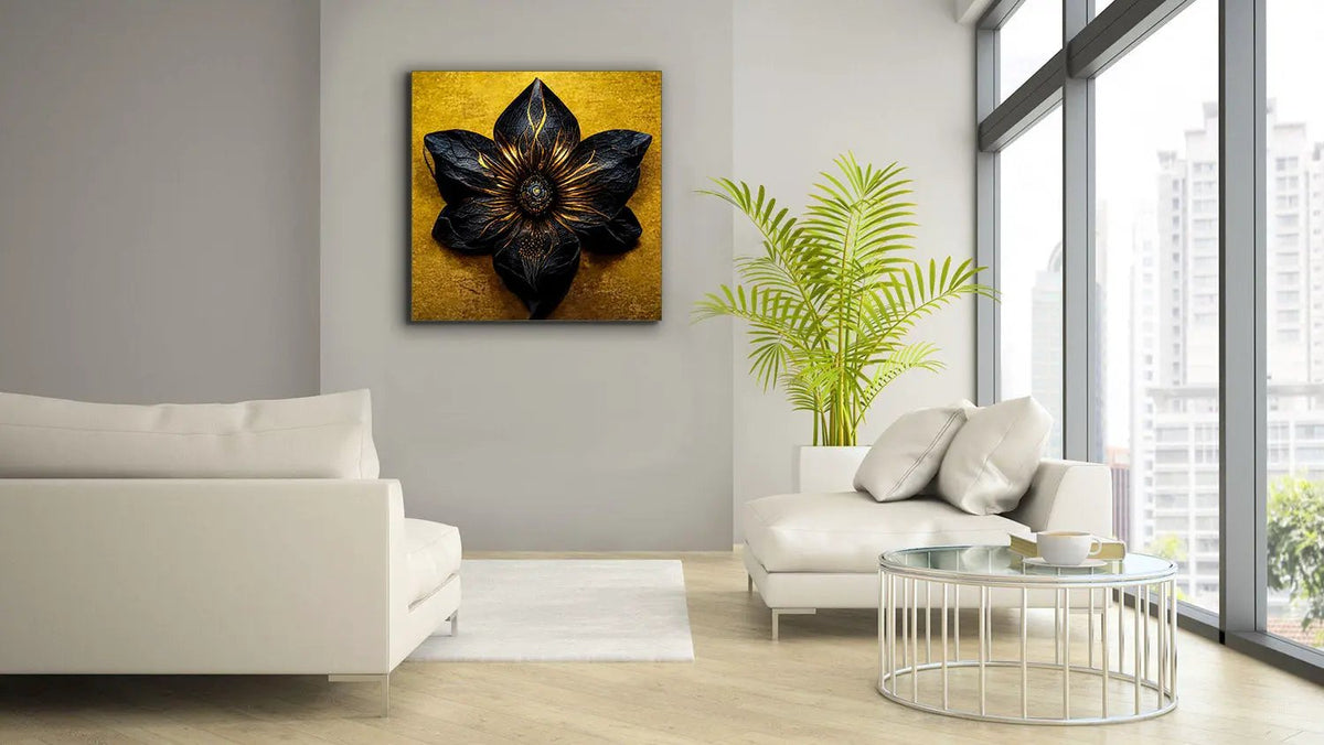 Canvas Print- Black Flower- Wall Art by Gtaart.ca