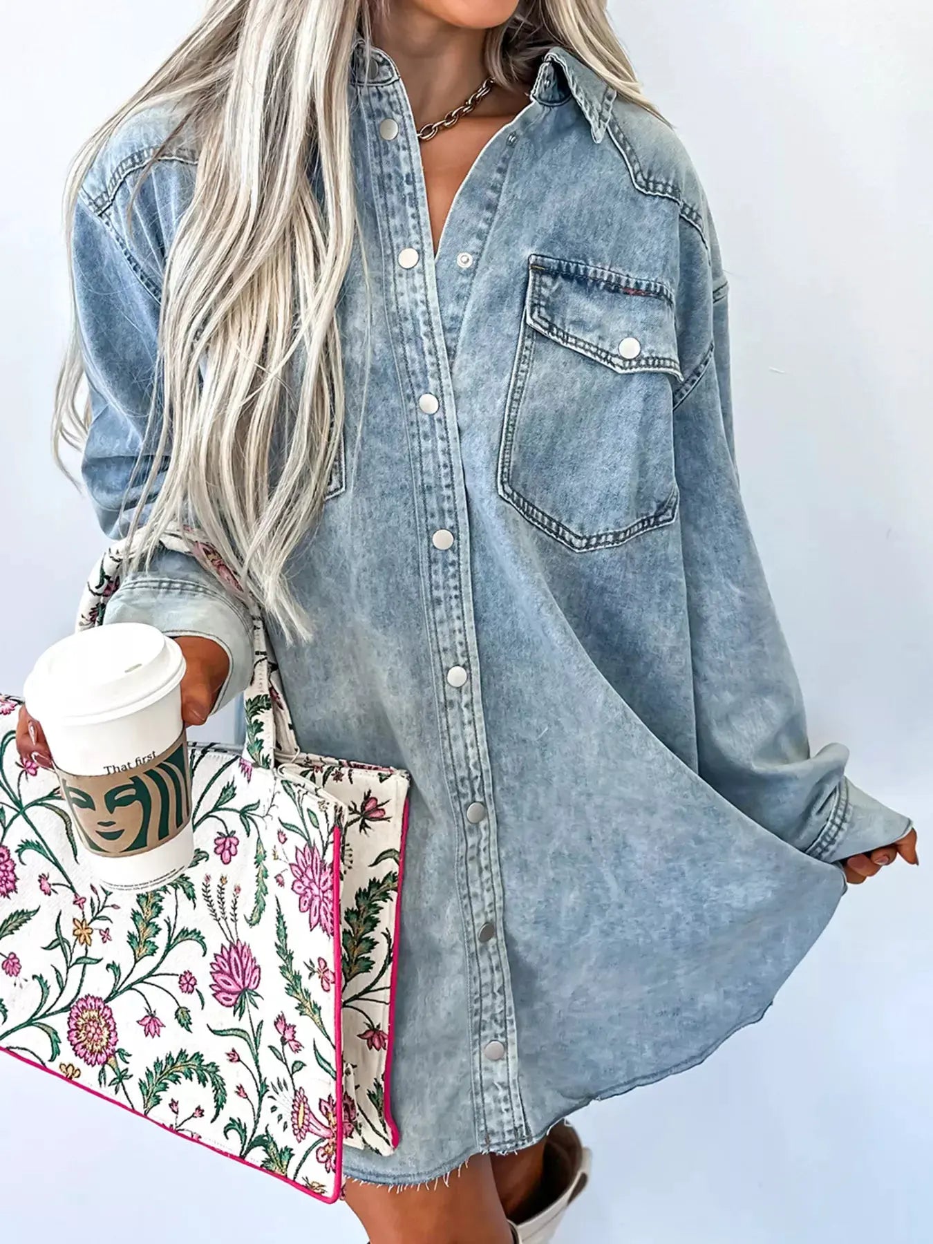 loose denim shirt dress SHEIN ICON Women's Casual Loose Short Sleeve Denim Shirt Dress, Blue