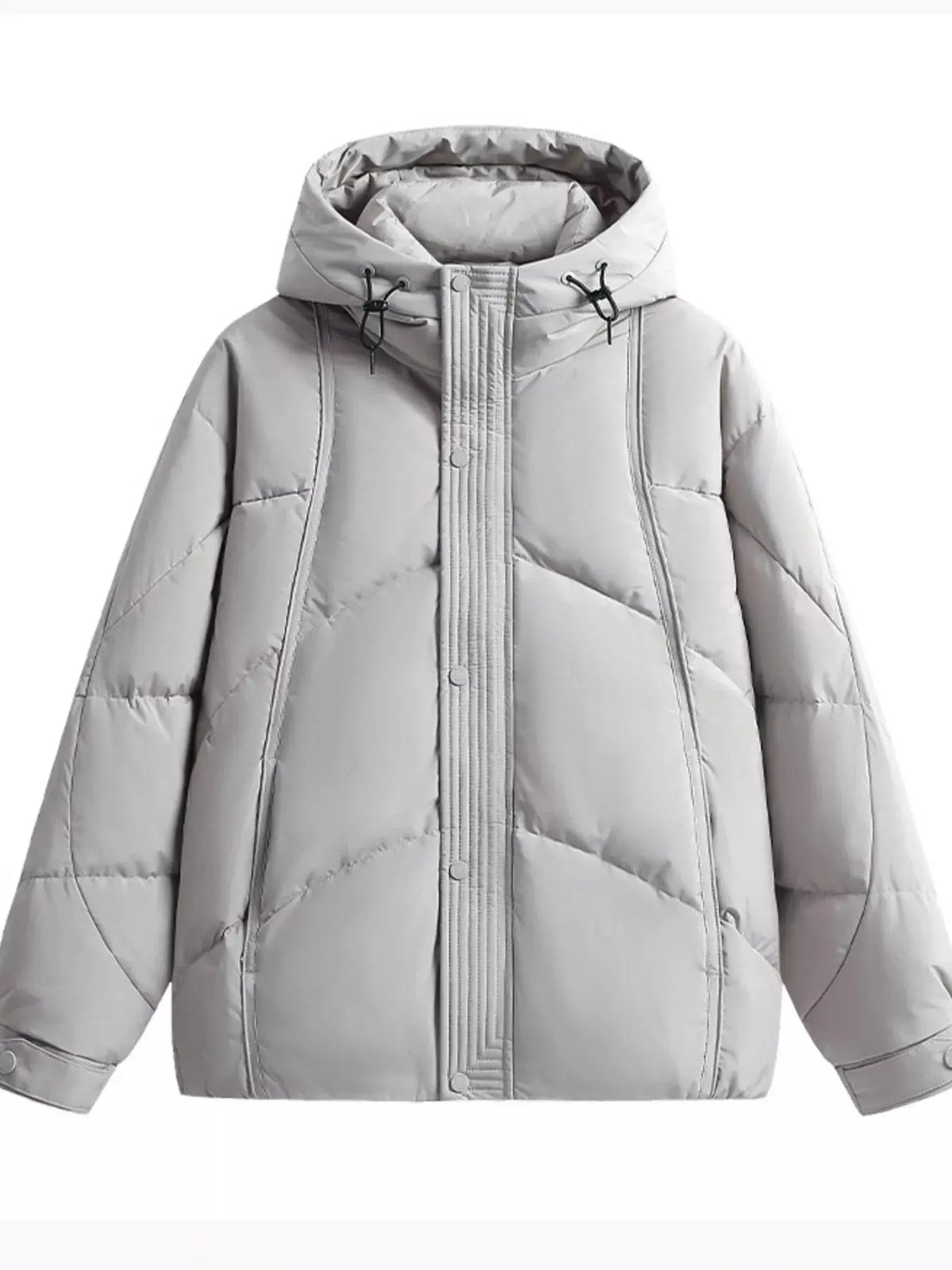 Men's Plus Size Hooded Padded Puffer Jacket by Partner Label