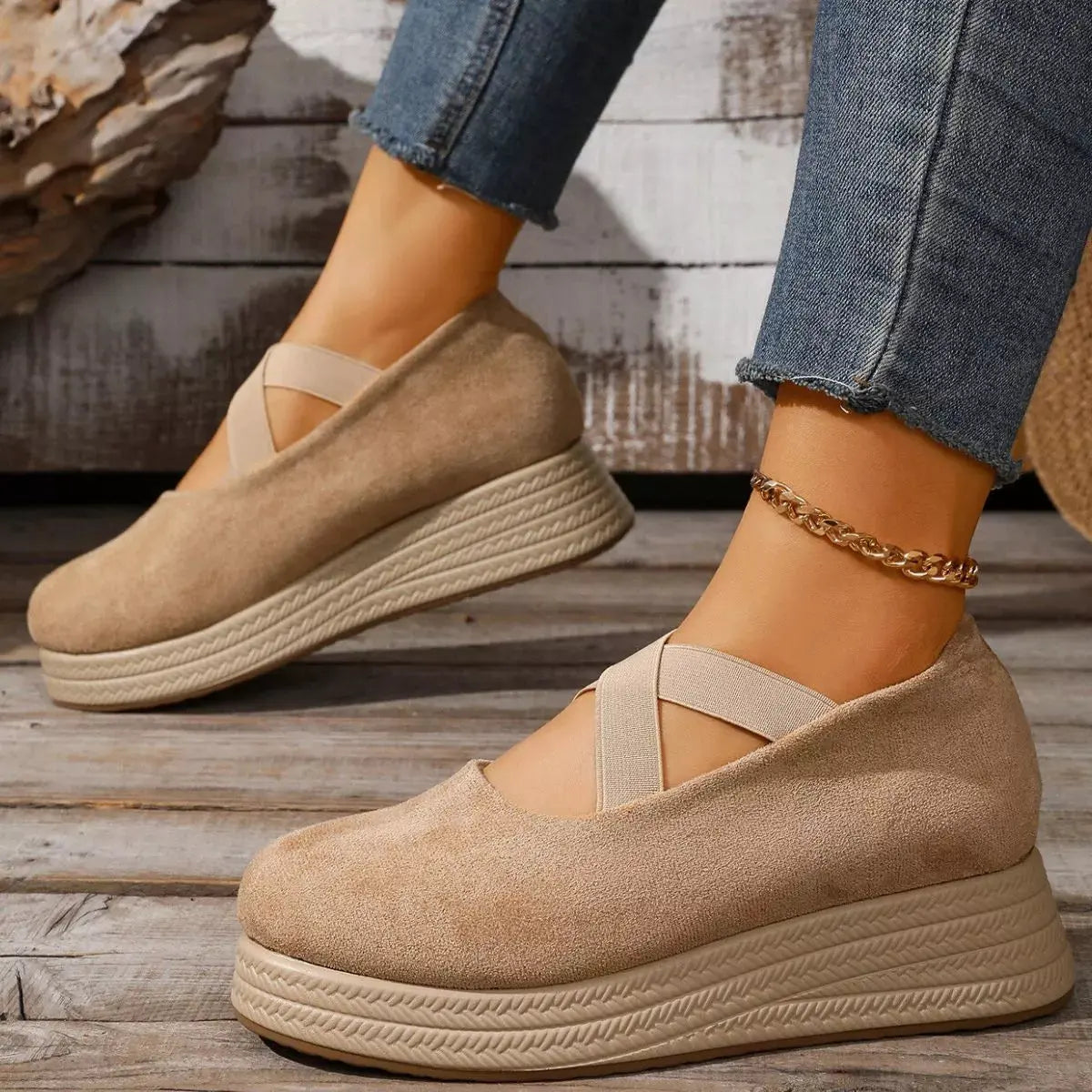 Crisscross Wedge Slip-Ons by Partner Label