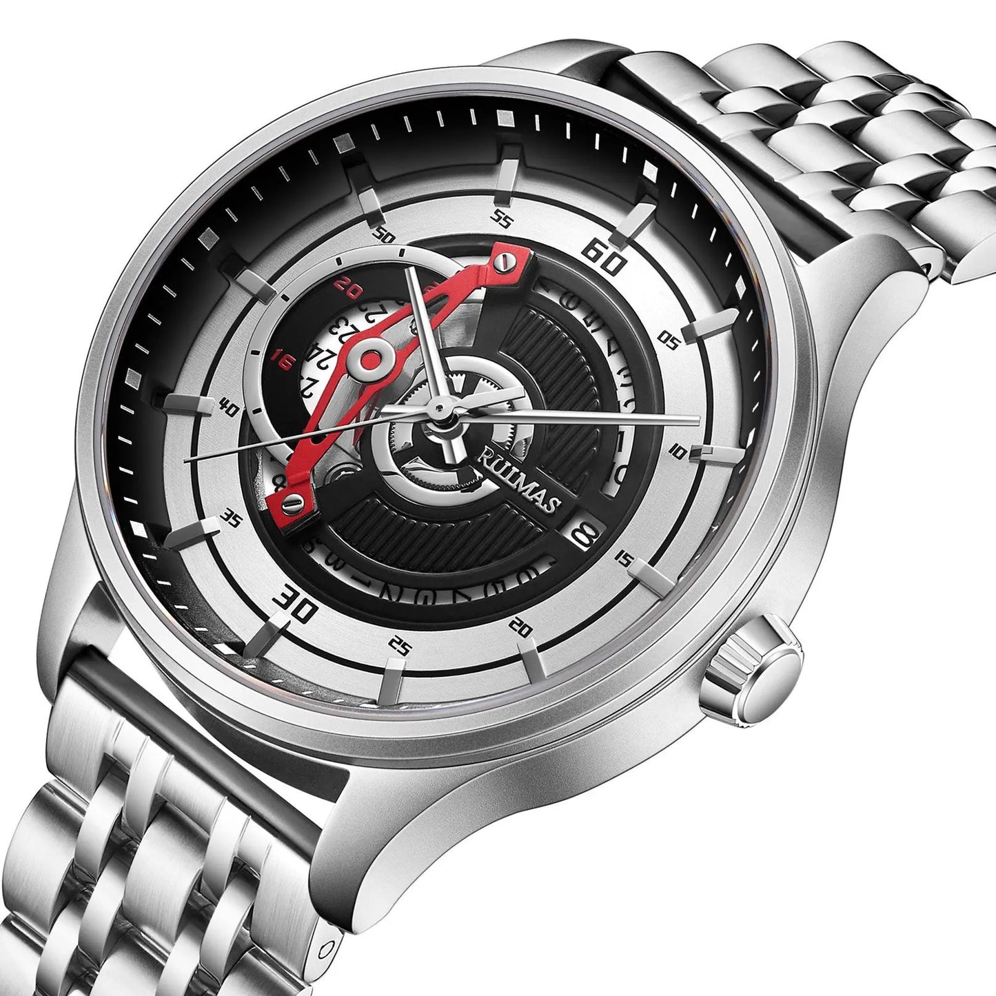 RUIMAS Luxury Business Watches for Mens Fashion Stainless Steel Automatic Mechanical Watch Waterproof Date Wristwatch Clock 6786 by MEGIR WATCH GROUP