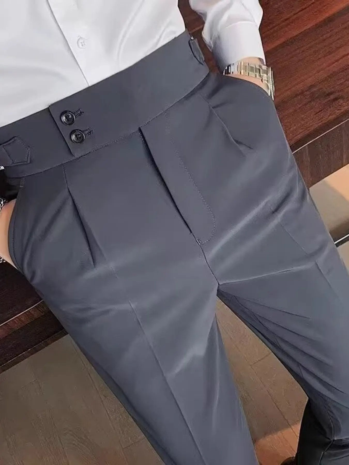 Men's Plus Size Slim Fit Ankle-Length Pants by Partner Label