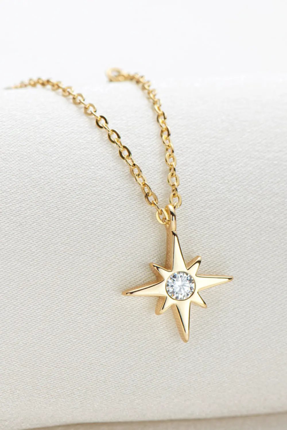 Moissanite North Star Pendant 925 Sterling Silver Necklace by Partner Label
