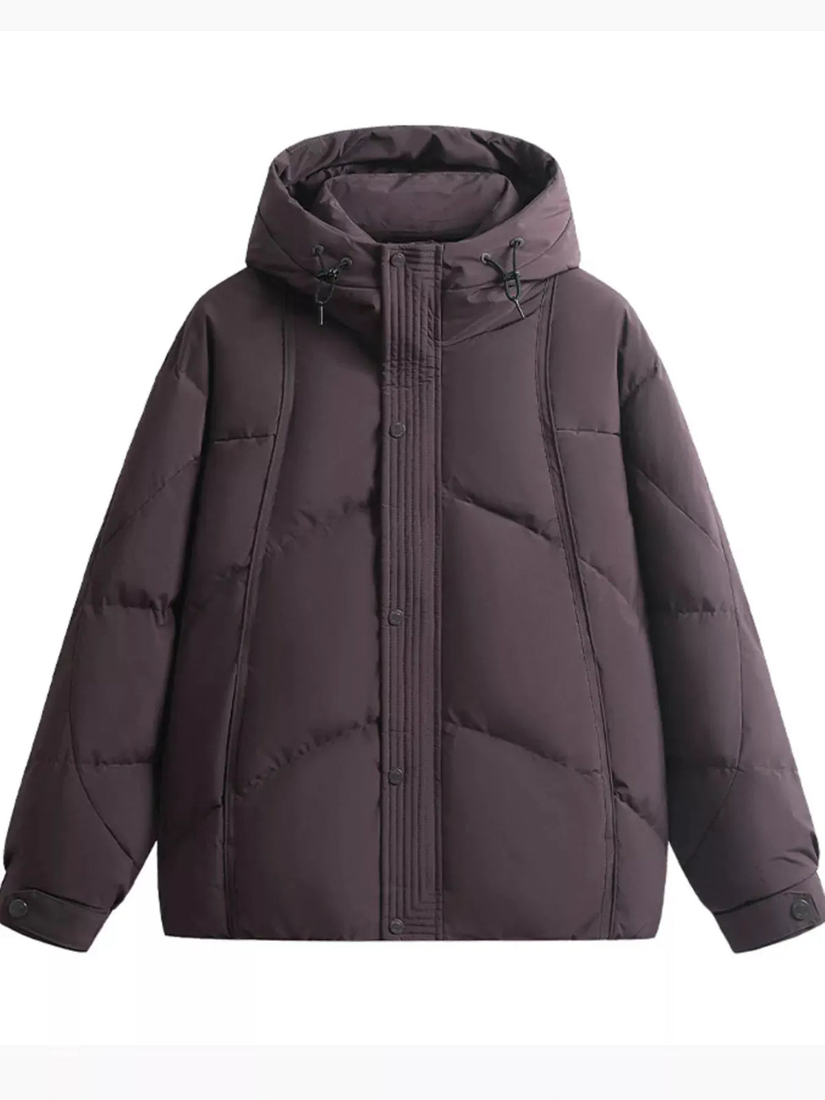 Men's Plus Size Hooded Padded Puffer Jacket by Partner Label