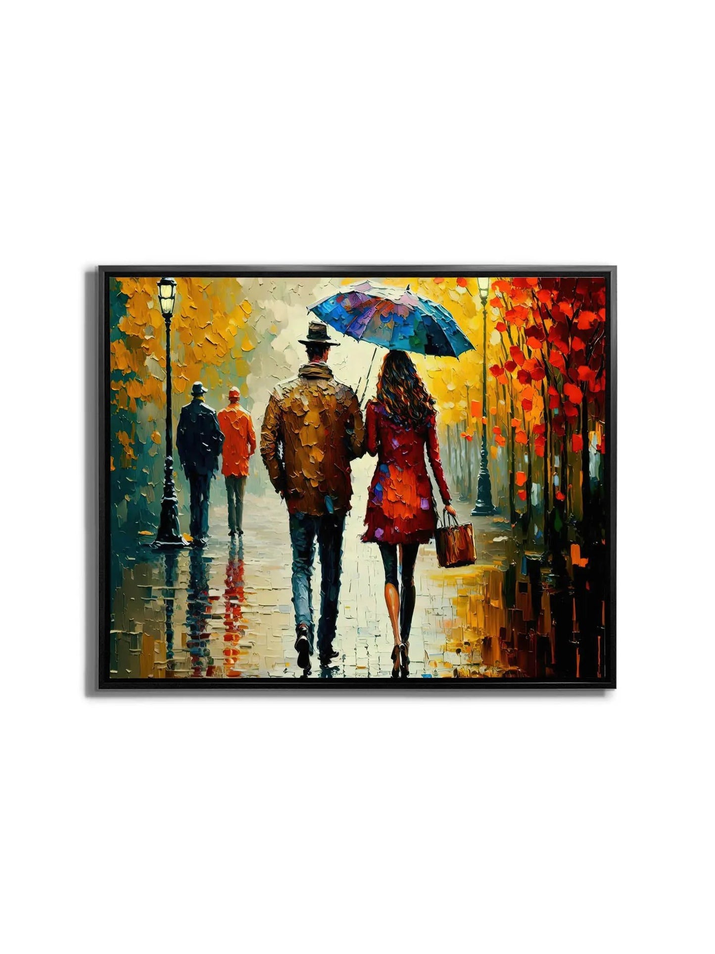 Couple In Fall- Vintage Artwork-Wall decor-Canvas Print Painted by Gtaart.ca