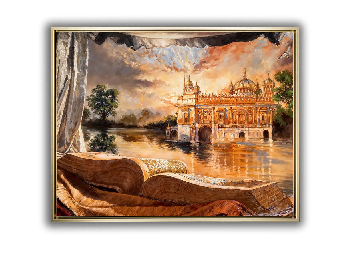 Ancient Golden Temple -Wall Decor- Spiritual Wall Art by Gtaart.ca