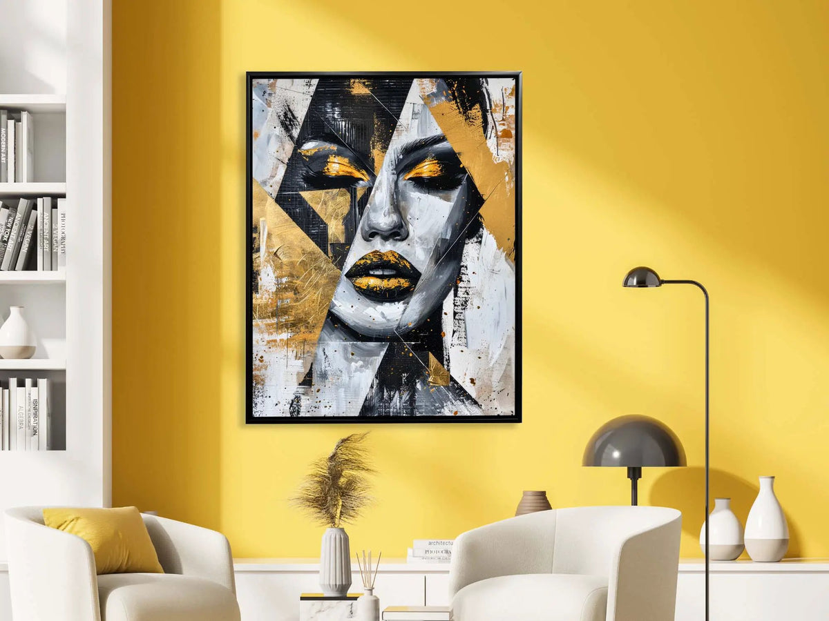 Gold & Black Face I by GTA ART