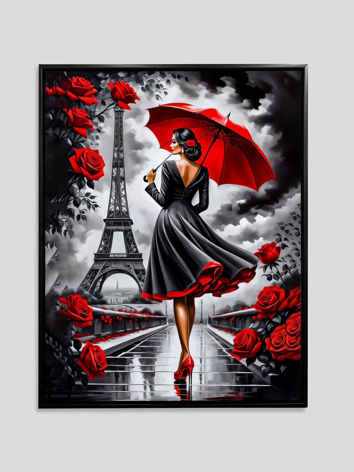 Paris Red/Black 36" x 48" by GTA ART
