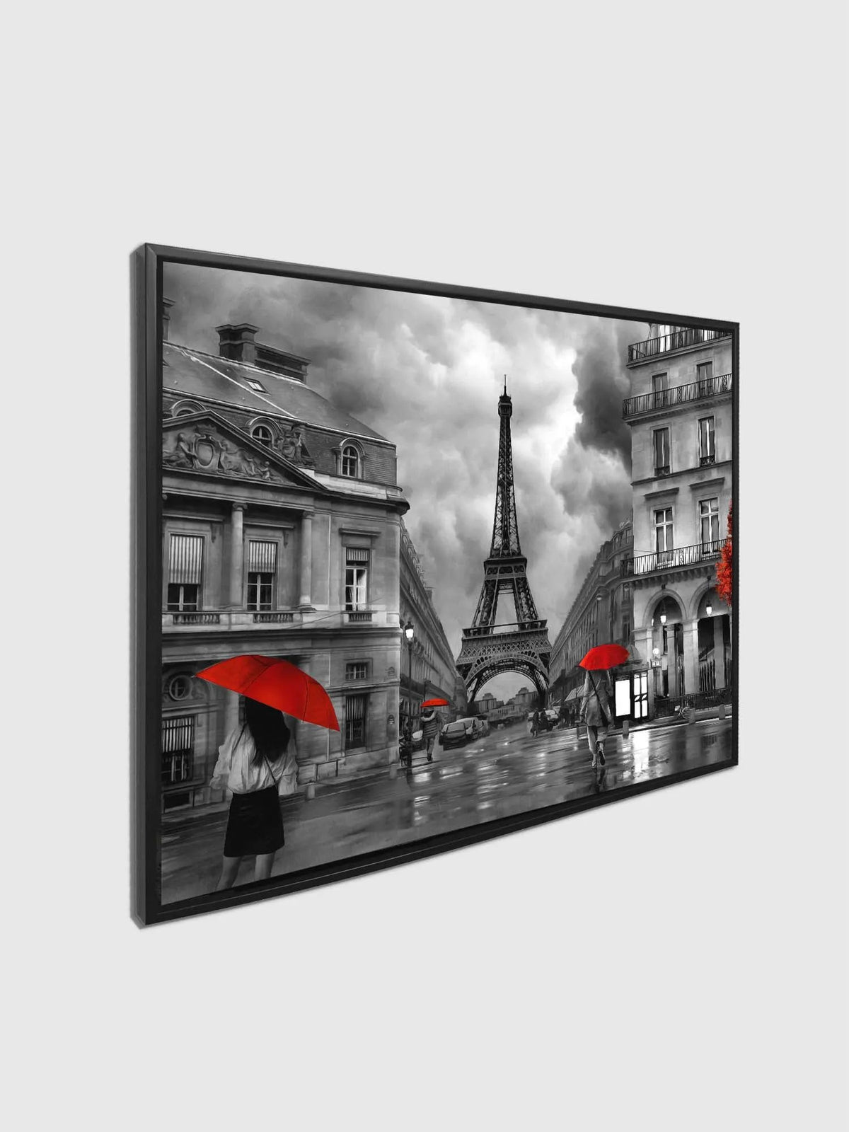 Canvas Wall Art-Painterly Paris With Red Accents- Fine Artwork by Gtaart.ca