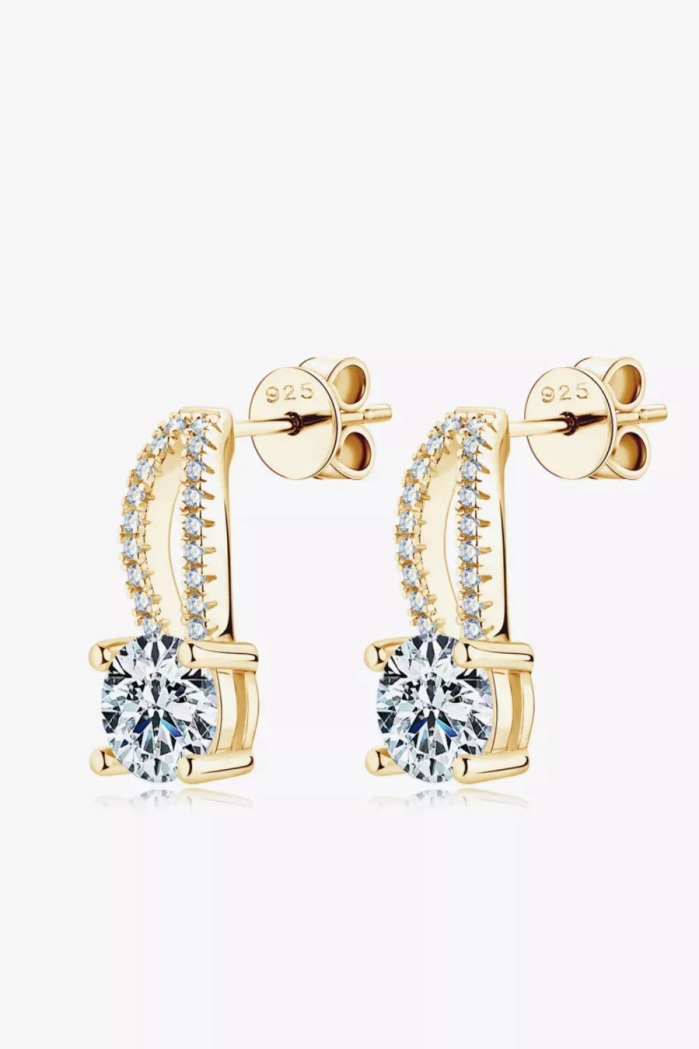 1 Carat Moissanite 925 Sterling Silver Earrings by Partner Label