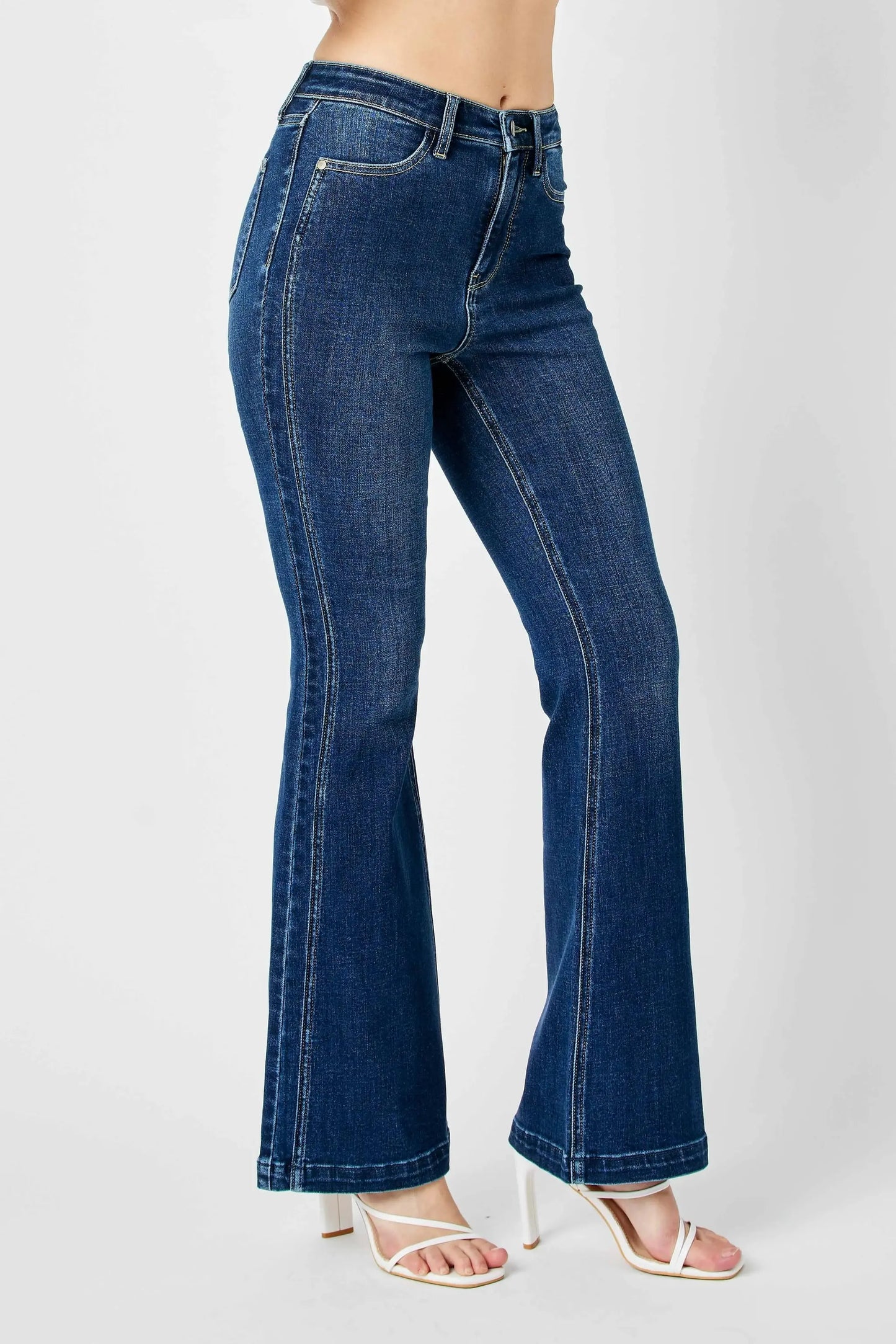 Judy Blue Full Size Hw Angled Side Seam Detail Flare Jeans Plus Size by Judy Blue