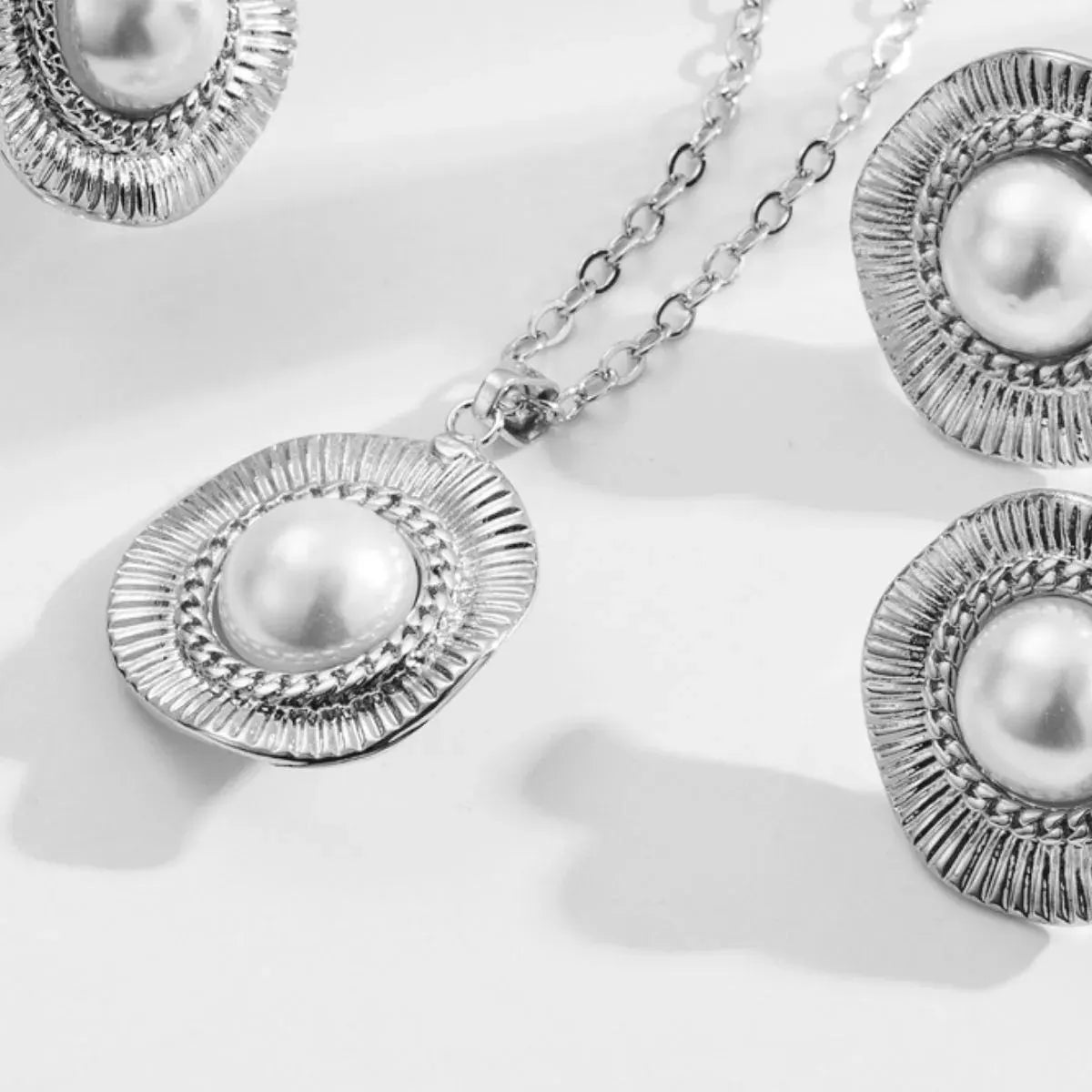 Alloy Pearl Pendant Necklace by Partner Labels