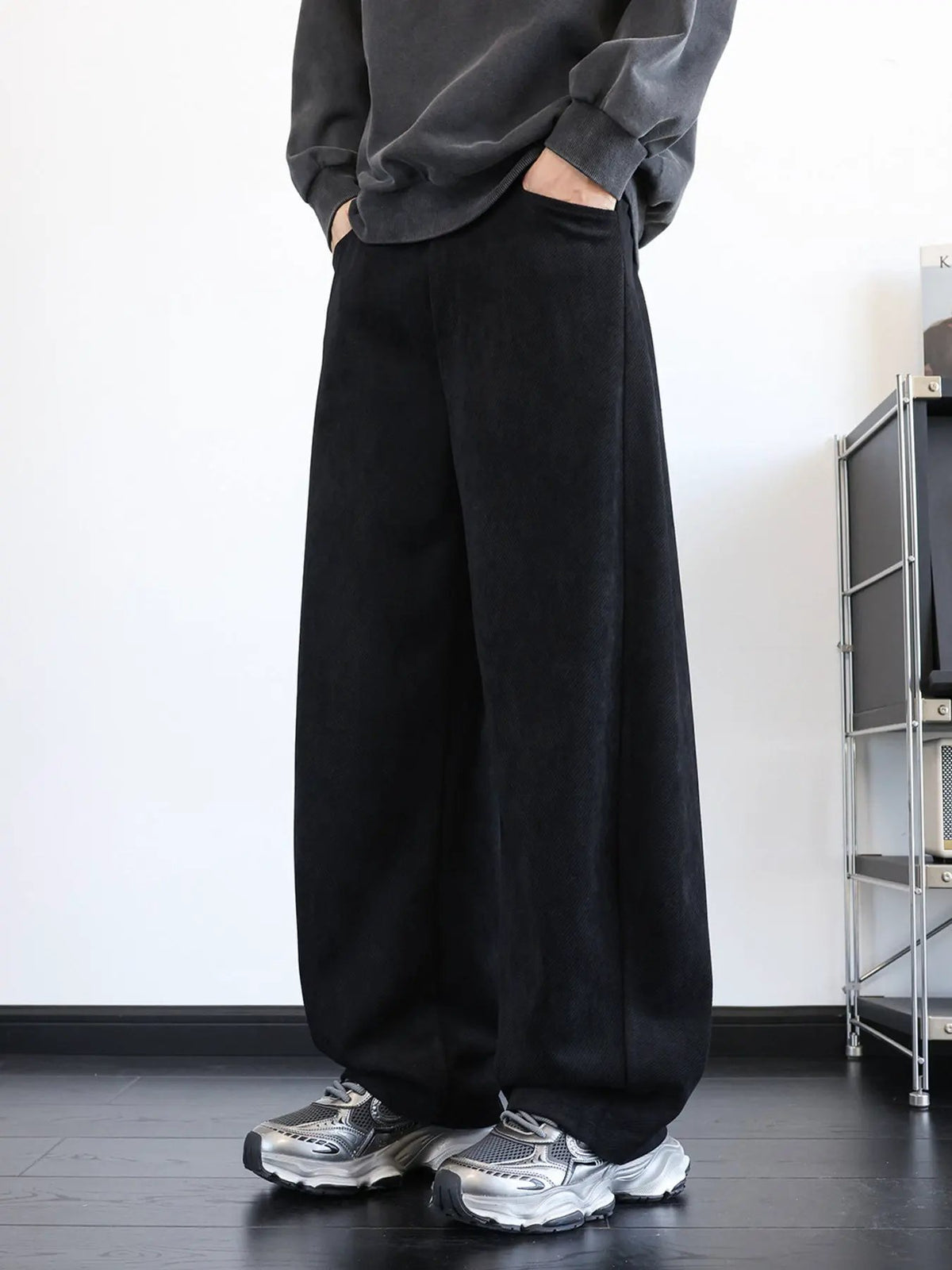 Men's Plus Size Vintage Washed Wide Leg Pants by Partner Label