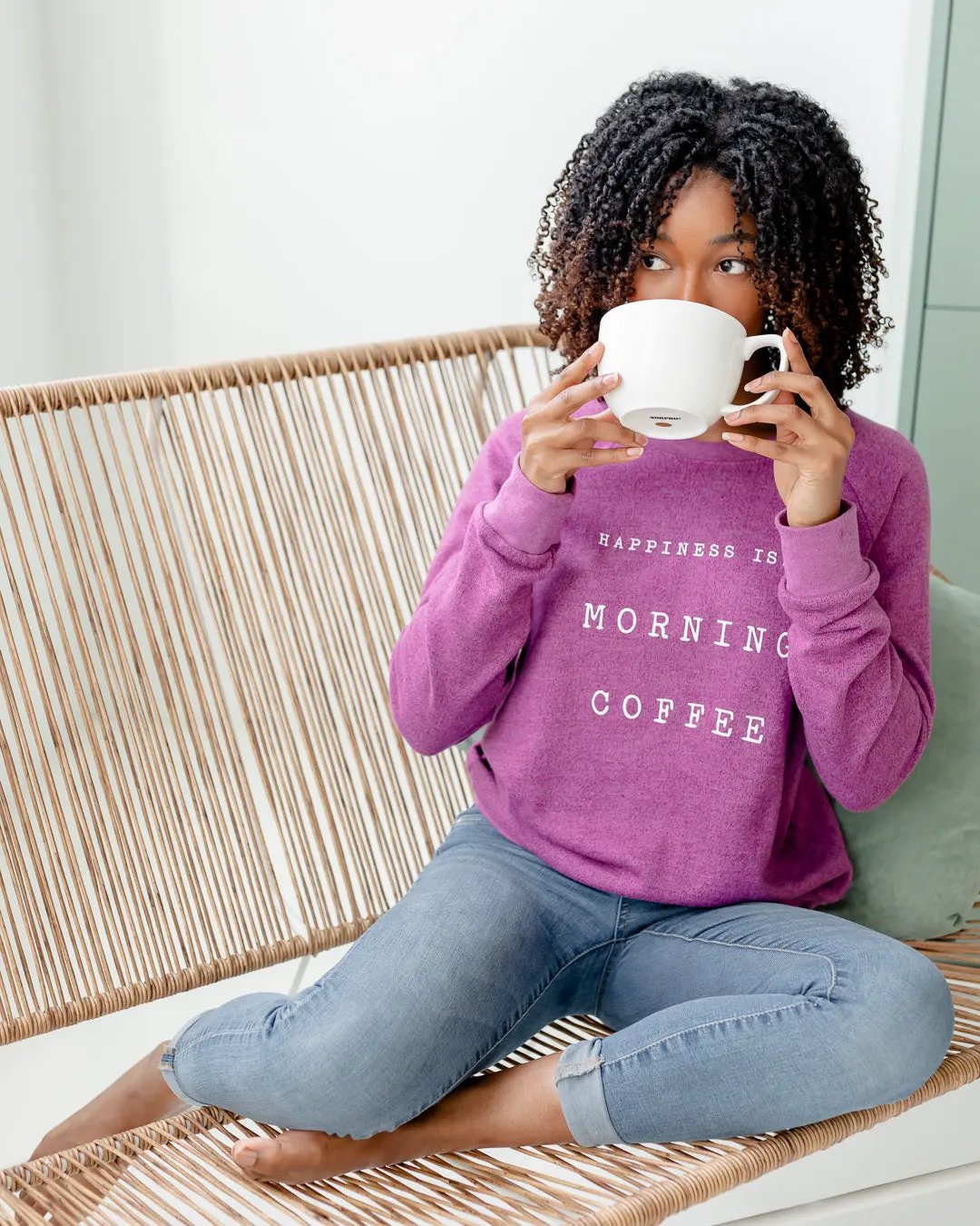 Women's Coffee Crew Sweatshirt, Plum by Coffee