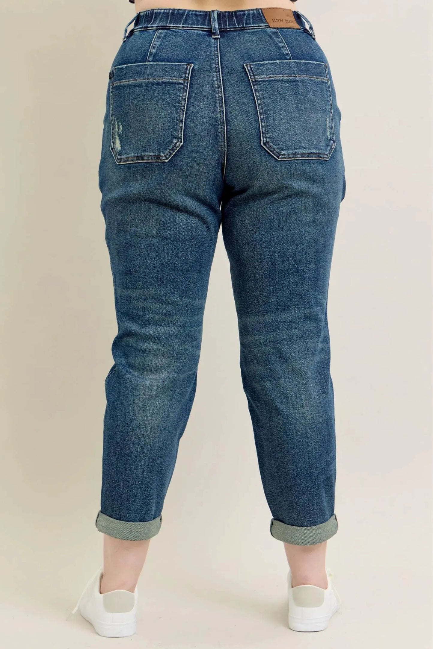 Judy Blue Full Size HW Vintage Wash Jeans w/ Drawstring Plus Size by Judy Blue