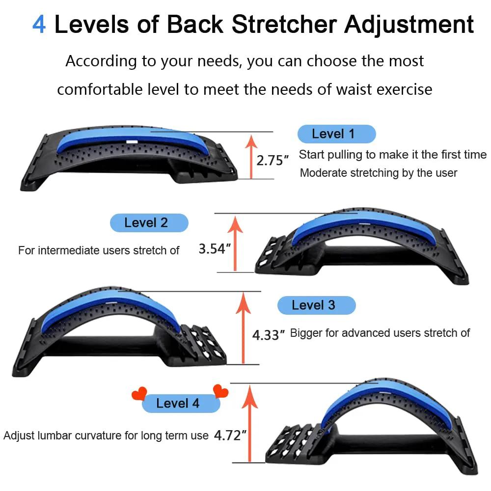 Stretcher for Lower Back Pain Relief, Multi-Level Lumbar Support Massager by Savoy Active