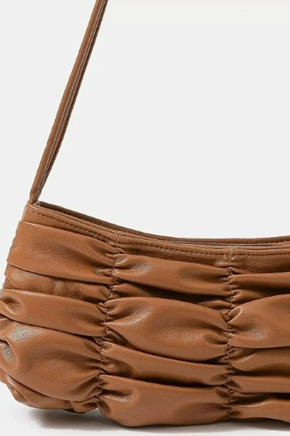 Fame Segmented Pleated Faux Leather Hand Bag by Fame